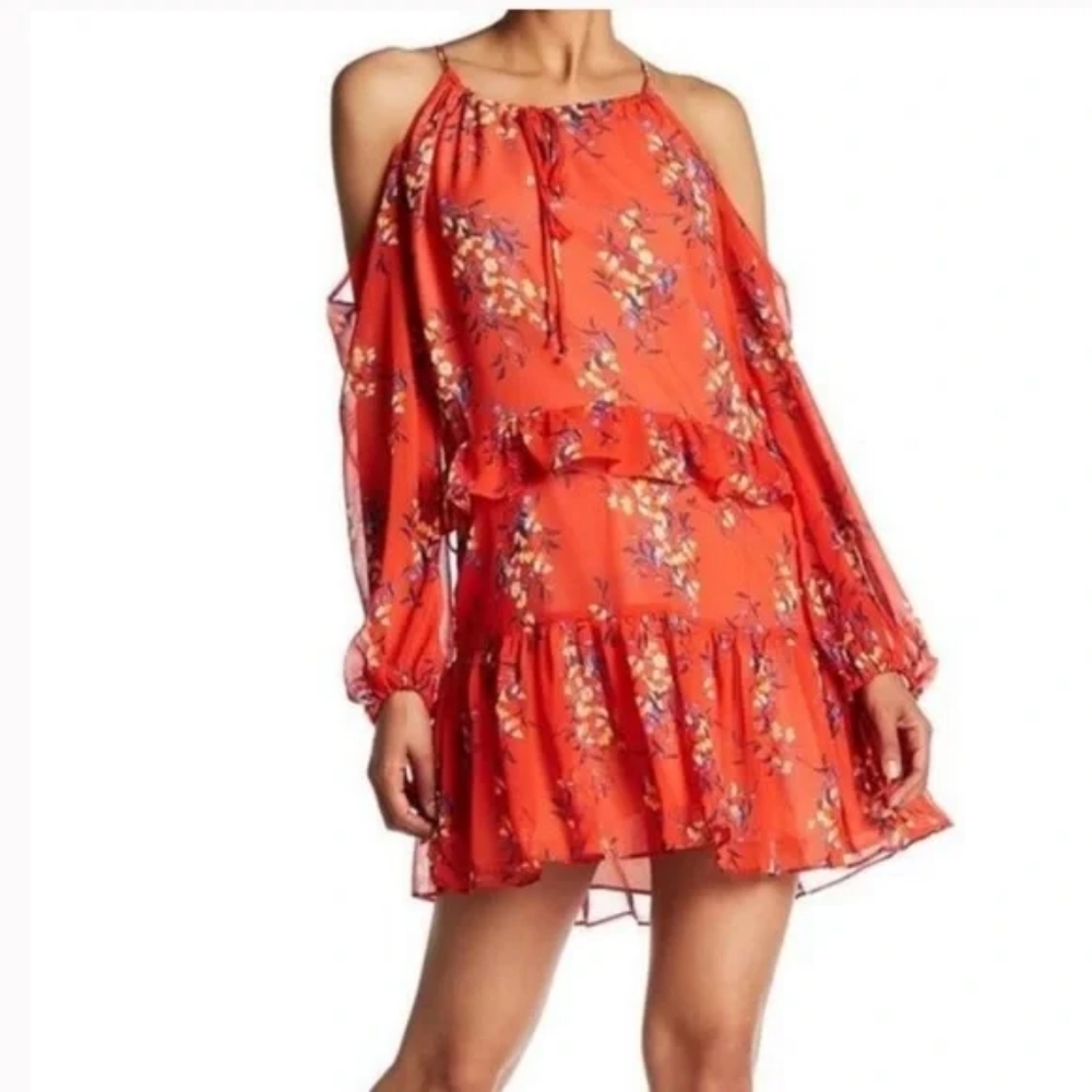 Adelyn Rae Kaileen Floral Cold Shoulder Dress